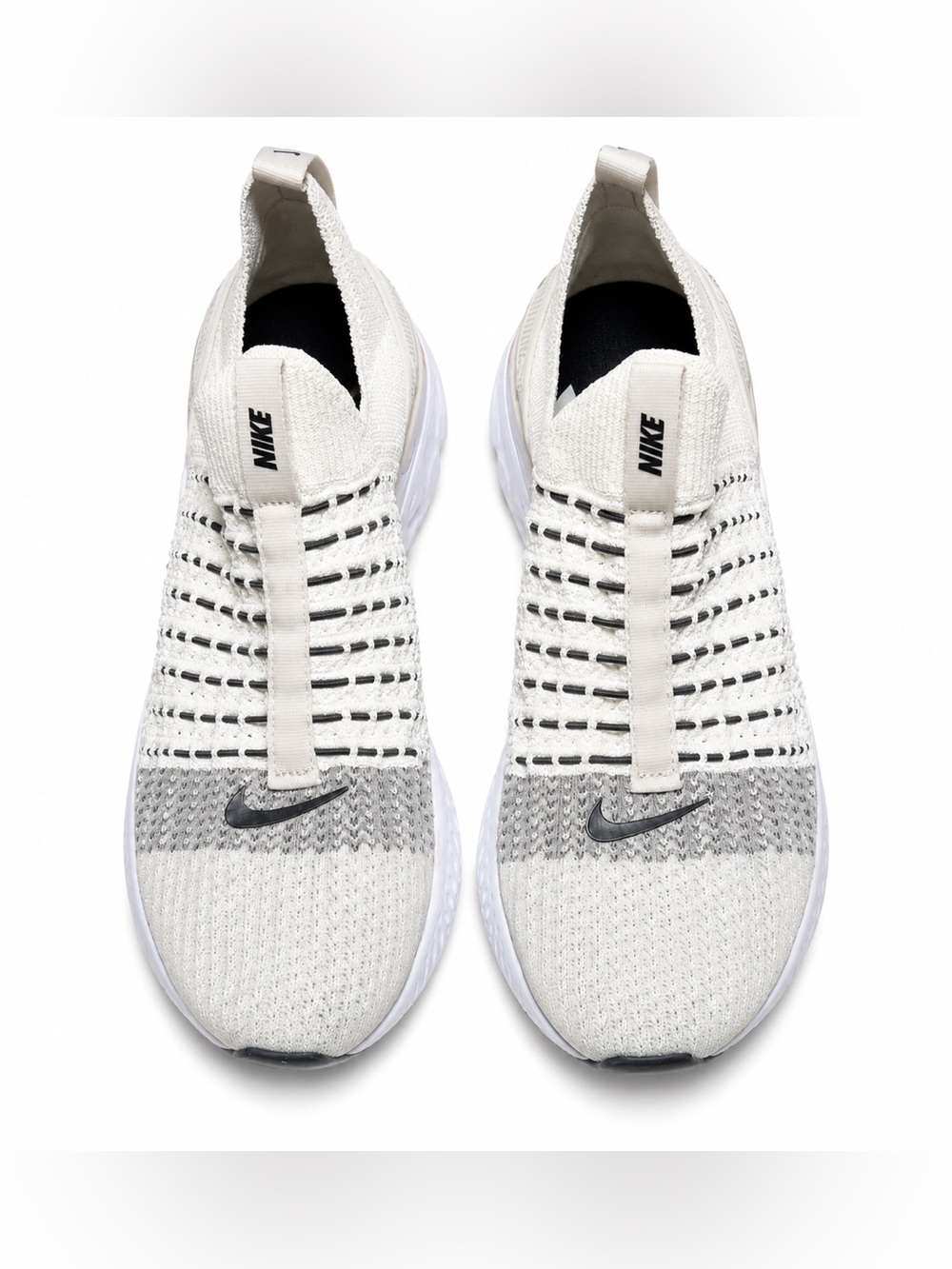 Nike Men’s Phantom React Flyknit Slip-On Shoes - Cream/Gray - Picture 3 of 3